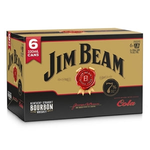 Jim Beam & Cola 6 x 330ml Cans, 7%