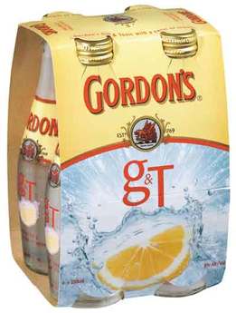 Gordon's Gin & Tonic 4 x 250ml Bottles, 7%