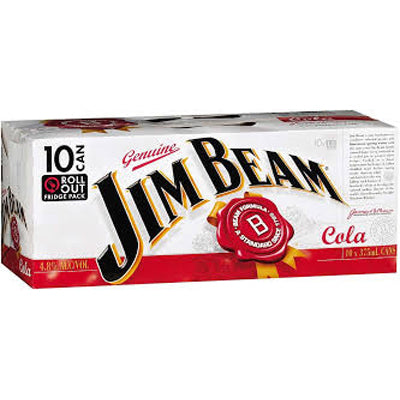 Jim Beam & Cola 4.8% 10 Pack Cans 330ml