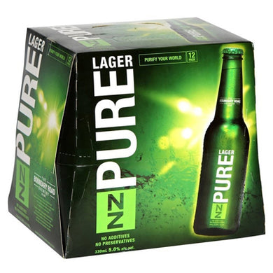 NZ Pure lager 12 Pack Bottles 330ml